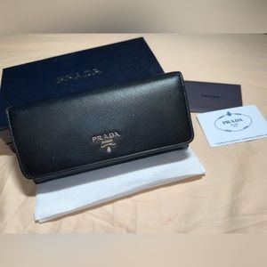 Authentic Prada Long Leather Wallet